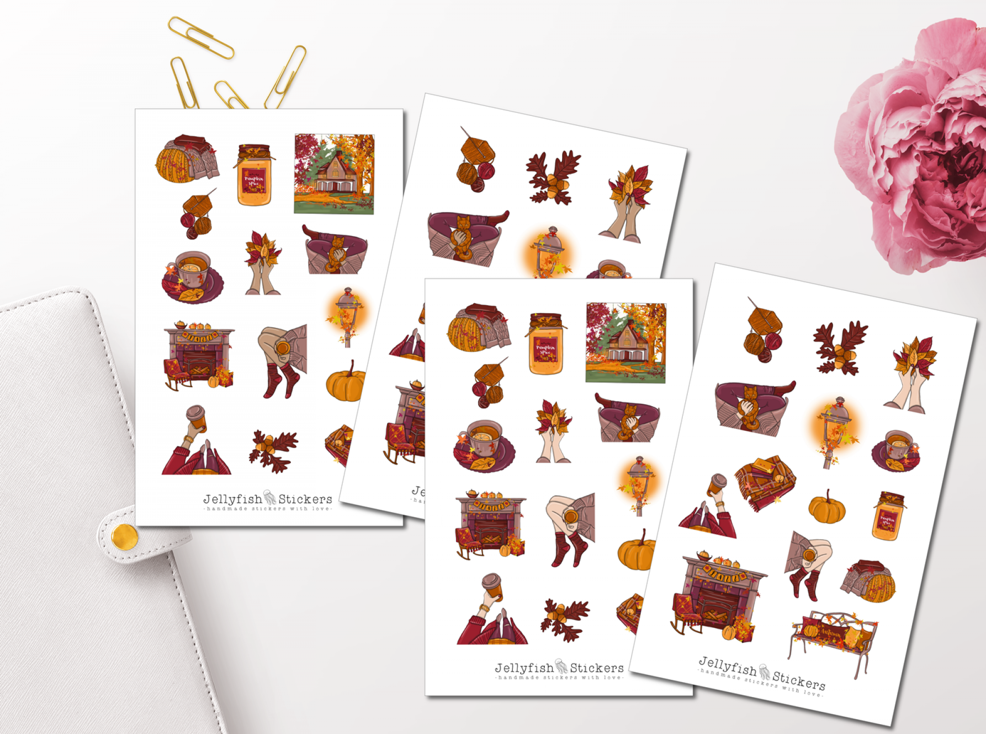 Mädchen Herbst Sticker Set